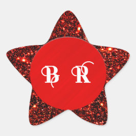 Personlig Glitter Red Star Stjärnformat Klistermärke