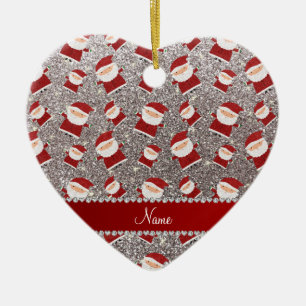 Personlig glitter santas julgransprydnad keramik
