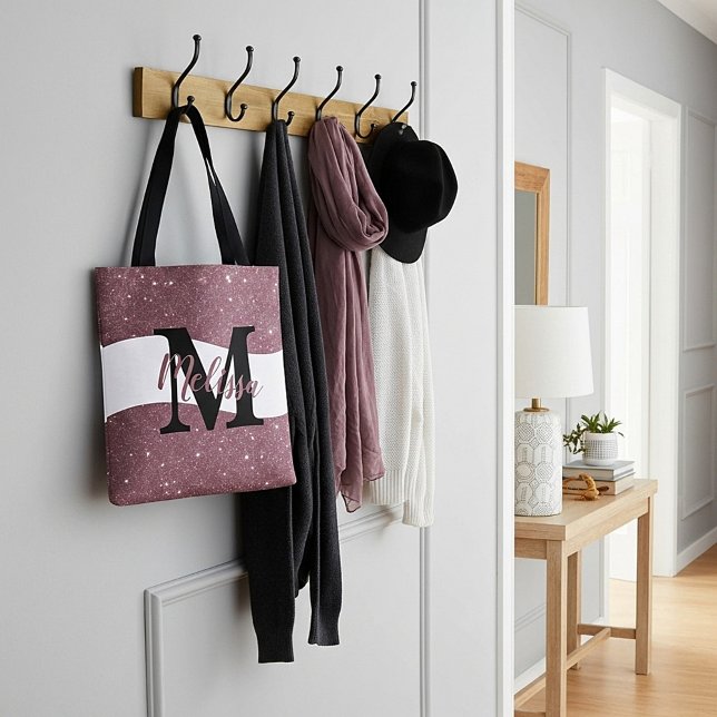 Personlig glitter shoppingväska tygkasse (Skapare uppladdad)