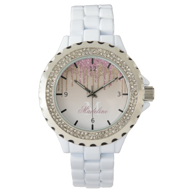 Personlig Glitter Watch Armbandsur (Framsida)