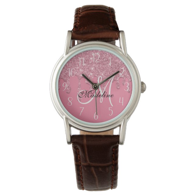 Personlig Glitter Watch Armbandsur (Framsida)