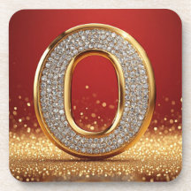 Personlig Glitterbokstav Guld O Monogram Initial