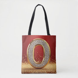 Personlig Glitterbokstav O Monogram Initialbokstav Tygkasse