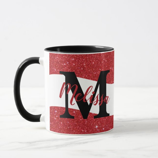 Personlig glittermugg mugg (Vänster)