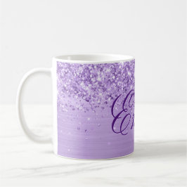 Personlig Glittery Lavender Foil Kaffemugg
