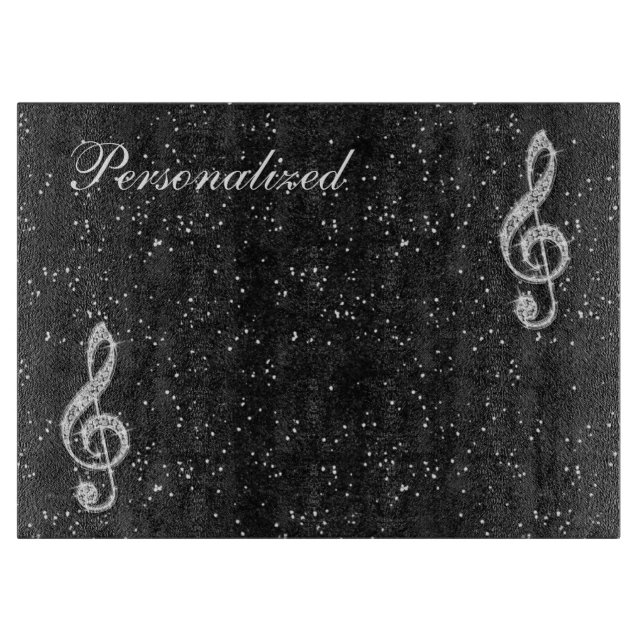 Personlig Glittrig Gnistrande Diamant Musiknot (Framsidan)
