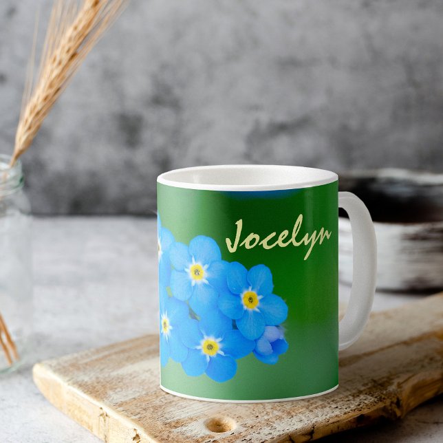 Personlig, glöm-jag-inte blomma kaffemugg (Skapare uppladdad)