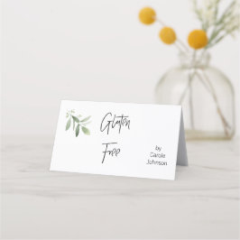 Personlig Gluten Free Label Tält Fold Signs Placeringskort