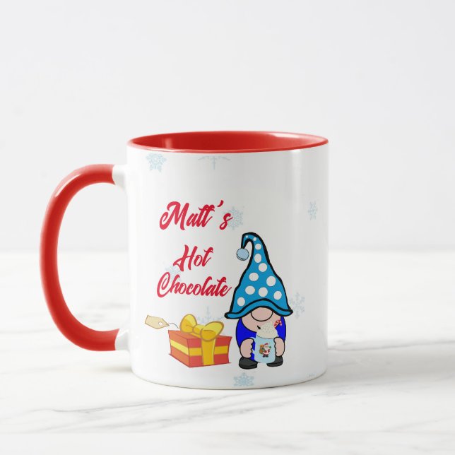 Personlig Gnome Boy Hett Chocolate Mugg (Vänster)