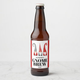 Personlig Gnome Brew jul Svenska Gnomies Ölflaska Etikett