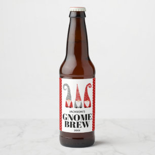 Personlig Gnome Brew jul Svenska Gnomies Ölflaska Etikett