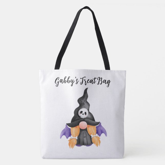 Personlig Gnome Bus eller godis Tote Bag Tygkasse (Framsida)
