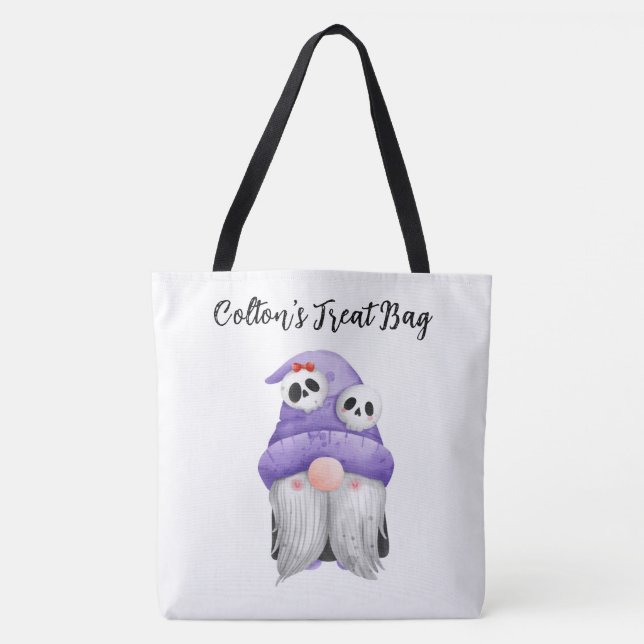 Personlig Gnome Bus eller godis Tote Bag Tygkasse (Framsida)