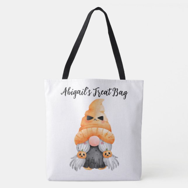 Personlig Gnome Bus eller godis Tote Bag Tygkasse (Framsida)