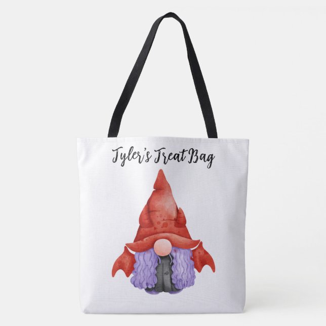 Personlig Gnome Bus eller godis Tote Bag Tygkasse (Framsida)