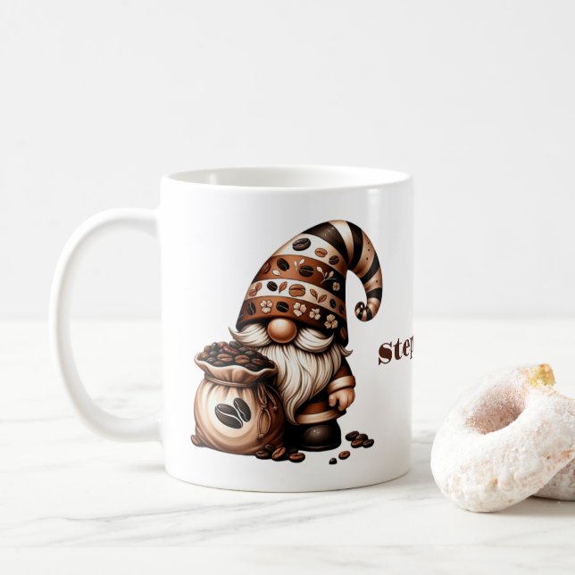 Personlig Gnome Coffee Mugg (Med munk)
