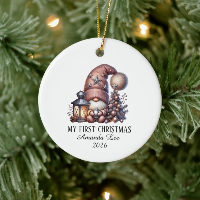 Personlig Gnome Första Jul Ornament  (Träd)