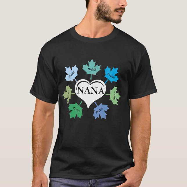 Personlig Gnome Nana Shirt med Barnbarn Namn T Shirt (Framsida)