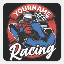 Personlig Go Kart Extreme Tävla Karting Tävling Fyrkantigt Klistermärke