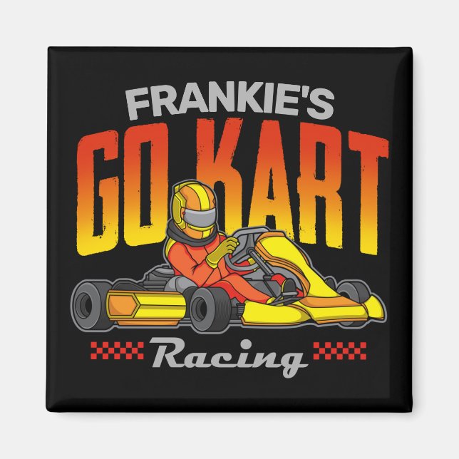 Personlig Go Kart Tävla Motorsport Karting Magnet (Framsidan)