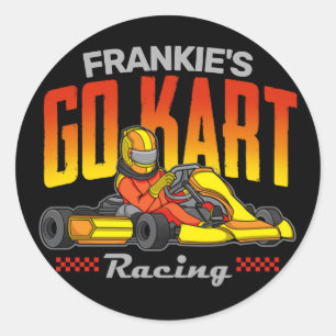 Personlig Go Kart Tävla Motorsport Karting Runt Klistermärke