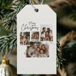 "Personlig God jul 4-foto Collage Presentetikett<br><div class="desc">Lägg till en hjärtlig beröring till presenter med den här Personligen God jul 4-Photo Collage Gift-Märkrn. Den här märkrn har en snygg design med plats för fyra omhuldade foton och en personlig namn eller ett meddelande och gör dina presenter synliga under Julgran. Perfekt för att sprida helgdag med anpassad inslagning...</div>