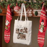 "Personlig God jul 4-foto Collage Tygkasse<br><div class="desc">Bär julglädjen överallt med Personligen God jul Four-Photo Collage Tote Bag. Den här väskan har en charmerande design som visningar fyra av dina favoritfoton och är både snyggt och praktisk. Lägg till en personlig beröring med ett eget namn eller ett eget helgdag för att göra det unikt för dig. Perfekt...</div>