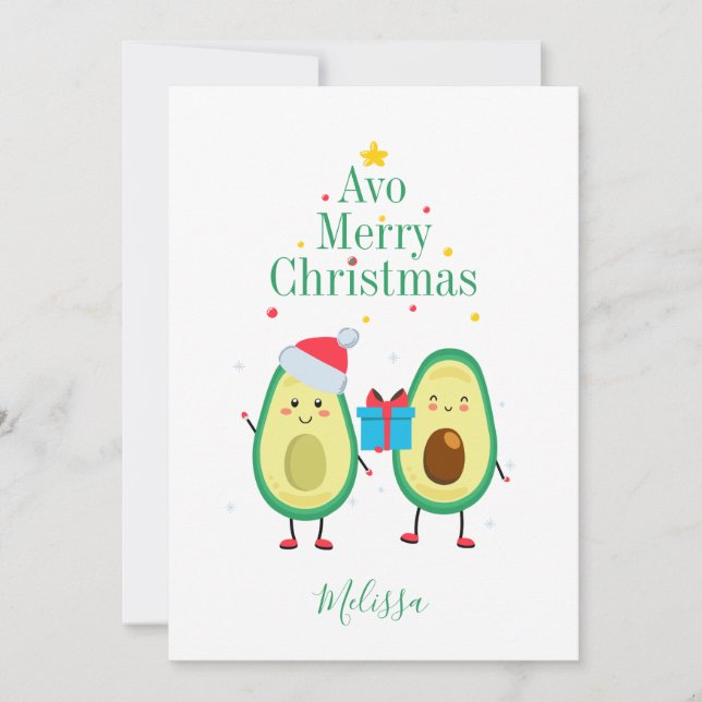 Personlig God jul Avocado Illustration (Framsida)
