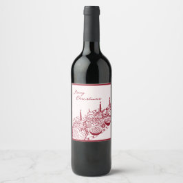Personlig God Jul Bord Minimal Design Vinflaska Etikett