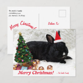 Personlig God jul Bunny Rabbit Postcard Vykort