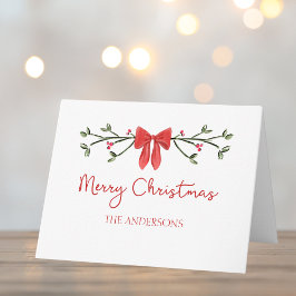 Personlig God jul Cute Coquette Bow Kort