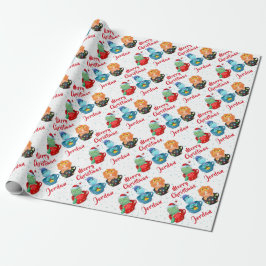 Personlig God jul Cute Dinosaurs Presentpapper