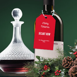 Personlig God Jul Dekantera Nu Rödvin Presentetikett