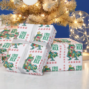 Personlig God jul Dinosaur Santa Hat Presentpapper