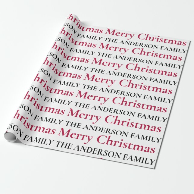 Personlig God jul Family Namn Presentpapper (Utrullad)