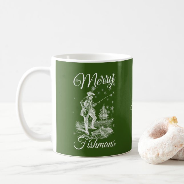 Personlig God Jul Fiske Jul Kaffemugg (Med munk)