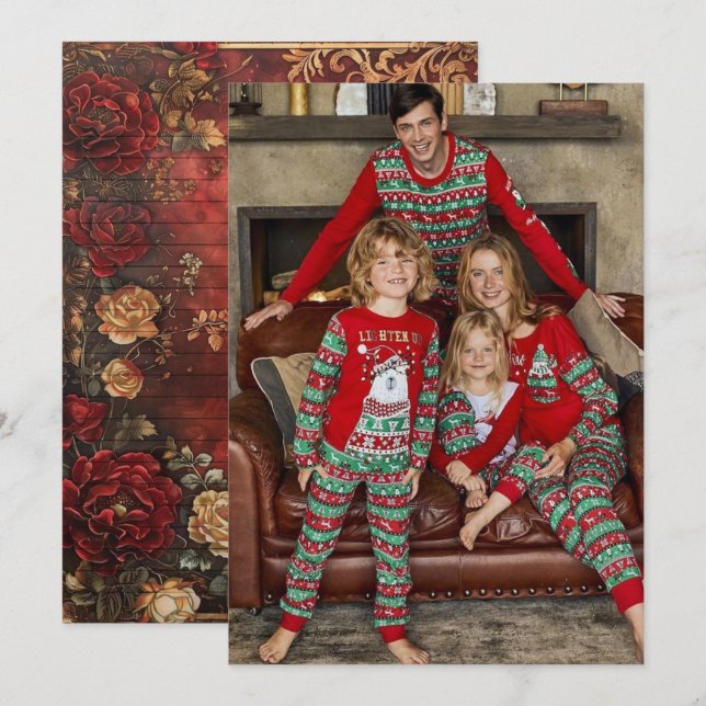 Personlig God Jul Foto Kort  (Fram/baksida)