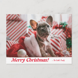 Personlig God jul Fransk Bulldog Puppy Vykort