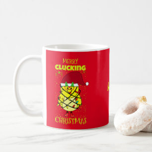 Personlig God jul Funny Festive Chicken Kaffemugg