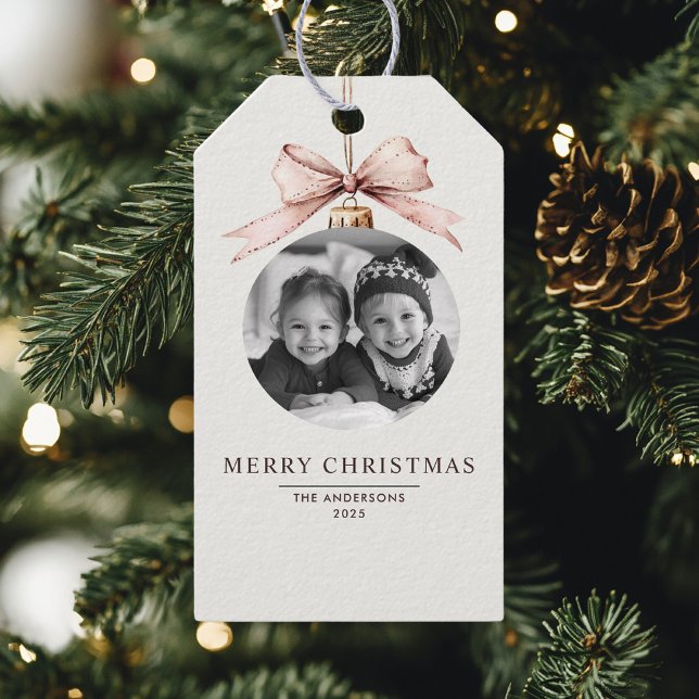 "Personlig God jul Gift Märkre med Photo Presentetikett (Skapare uppladdad)