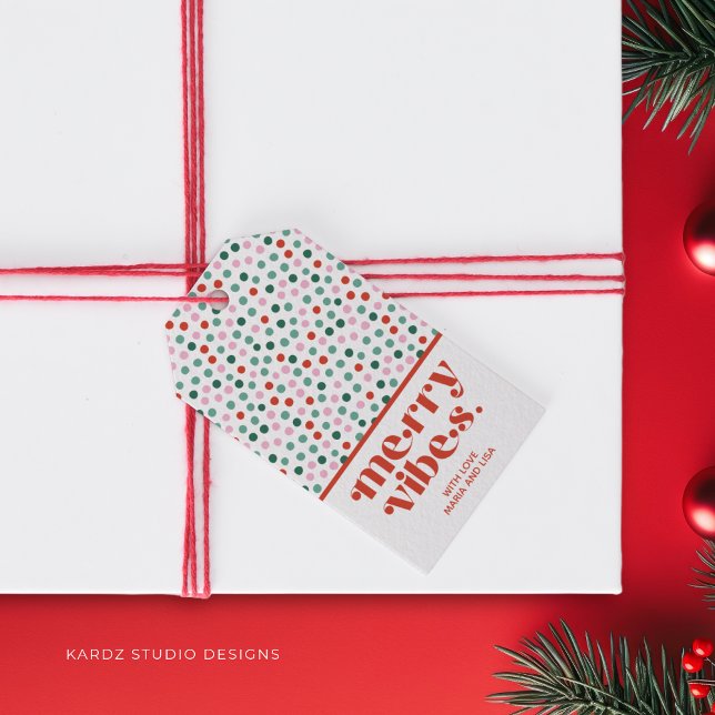 Personlig God jul Gift Märkre Presentetikett (Personalize these fun and modern gift tags for your holiday gift and give merry vibes to your family)