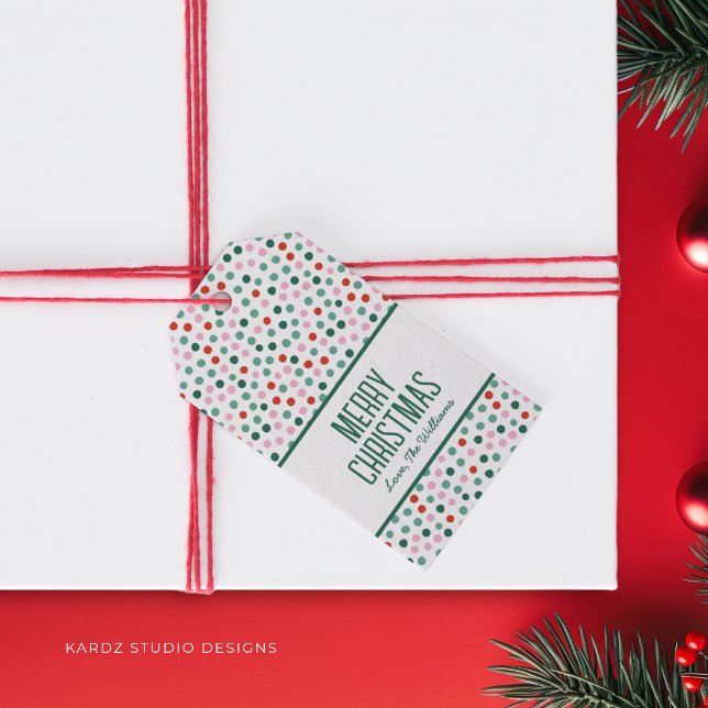 Personlig God jul Gift Märkre Presentetikett (Personalize these fun and modern gift tags for your holiday gift and give merry vibes to your family)