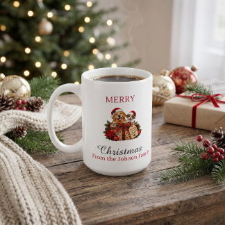 Personlig God Jul Golden Retriever Kaffemugg