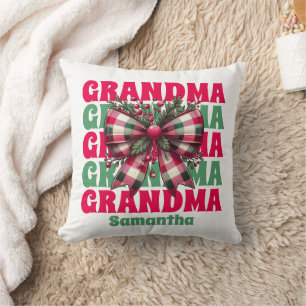 Personlig God Jul Grandma Coquette Bow Kudde