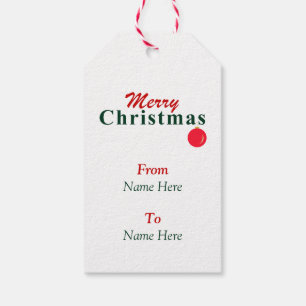 Personlig God jul, Grönten Ornament Red Presentetikett