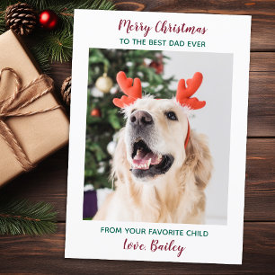 Personlig God jul Hund Pet Photo Hol Pappa Julkort