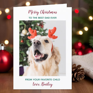 Personlig God jul Hund Pet Photo Pappa Helgkort