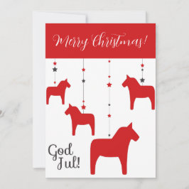 Personlig God Jul! Juldala häst Julkort