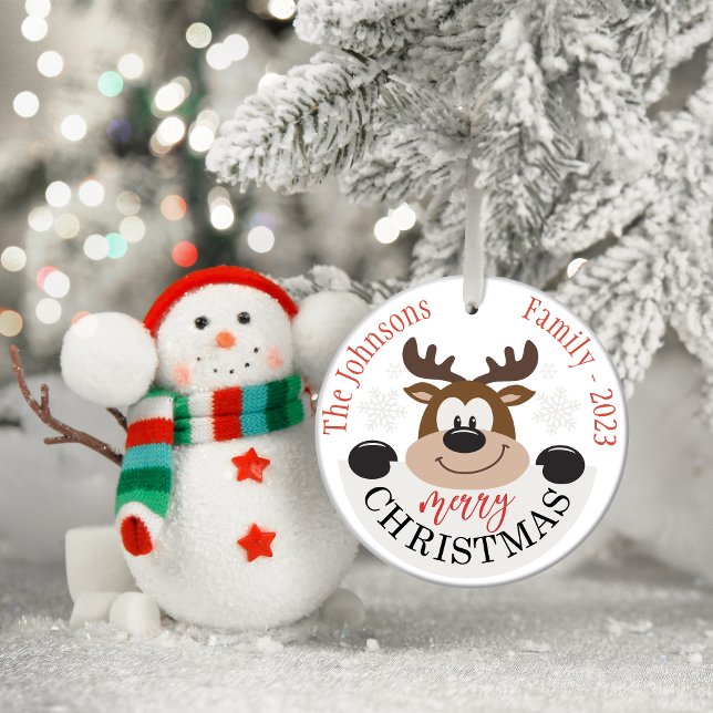 Personlig God jul Julgransprydnad Keramik (Personalized Merry Christmas Ceramic Tree Decoration)