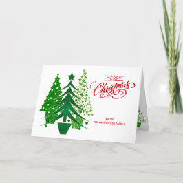 Personlig God jul-kort med Träd Helgkort